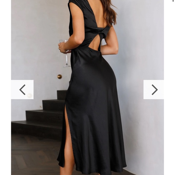 billy j satin dress Billy J Satin Champagne Maxi Dress w Cowl Neck Strappy Bridesmaid / Formal